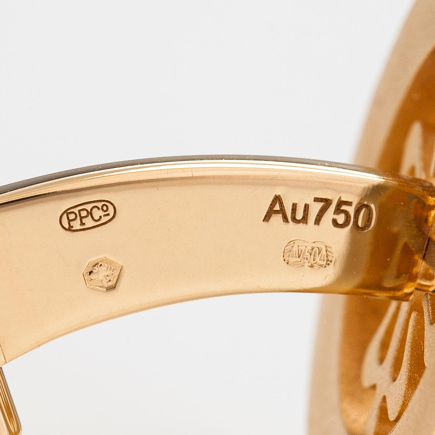 Patek Philippe, manschettknappar "Calatrava", 18K guld. Märkta Patek Philippe Geneve.