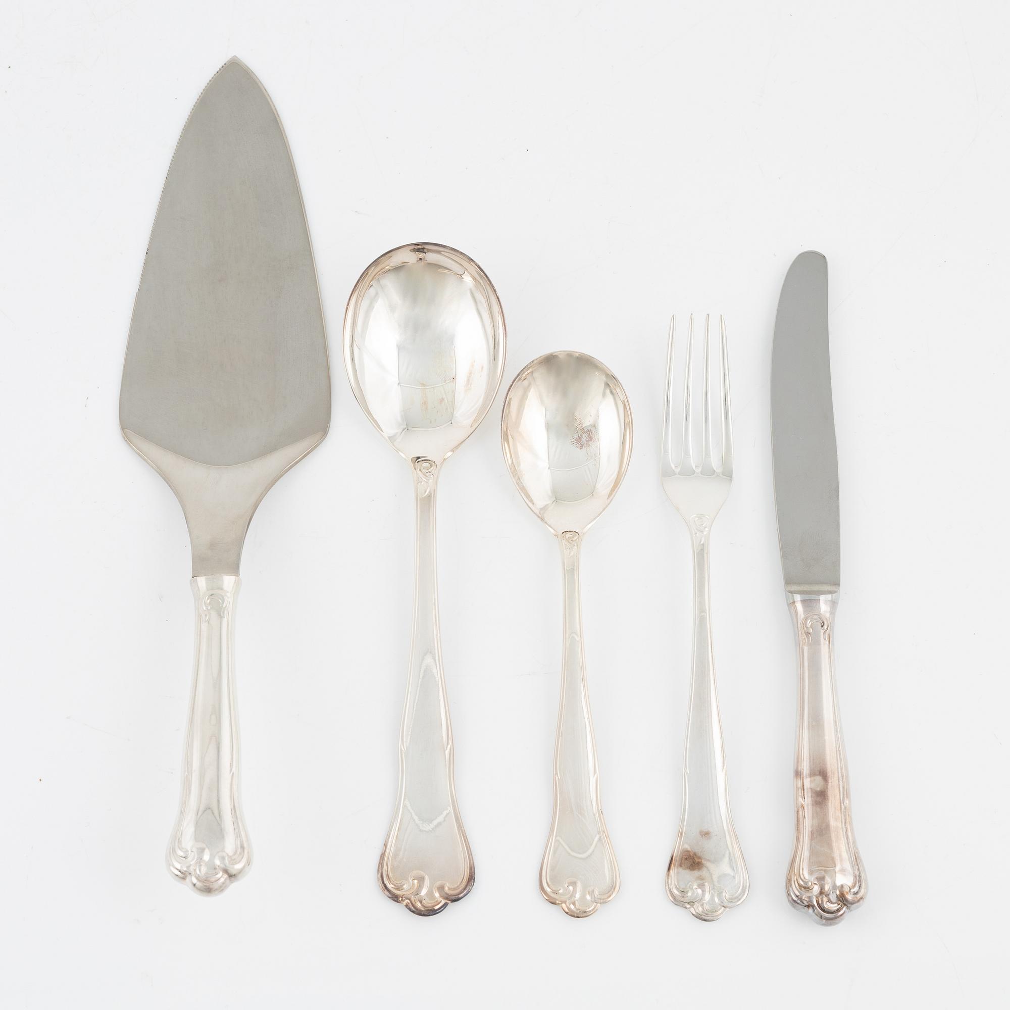 A Swedish Silver Cutlery, model 'Symfoni', mark of Mema, Lidköping 1950-70s (19 pieces).