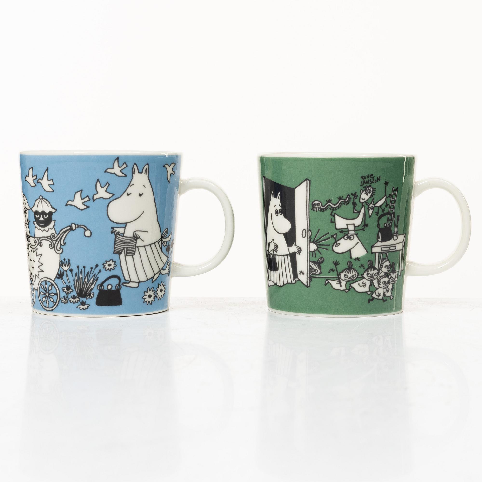 Arabia, two Moomin mugs, Finland, 1996-2002.