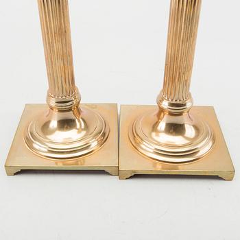 A PAIR OF GUSTAVIAN STYLE BRASS CANDLESTICKS BY SKULTUNA, Sweden 20th century.