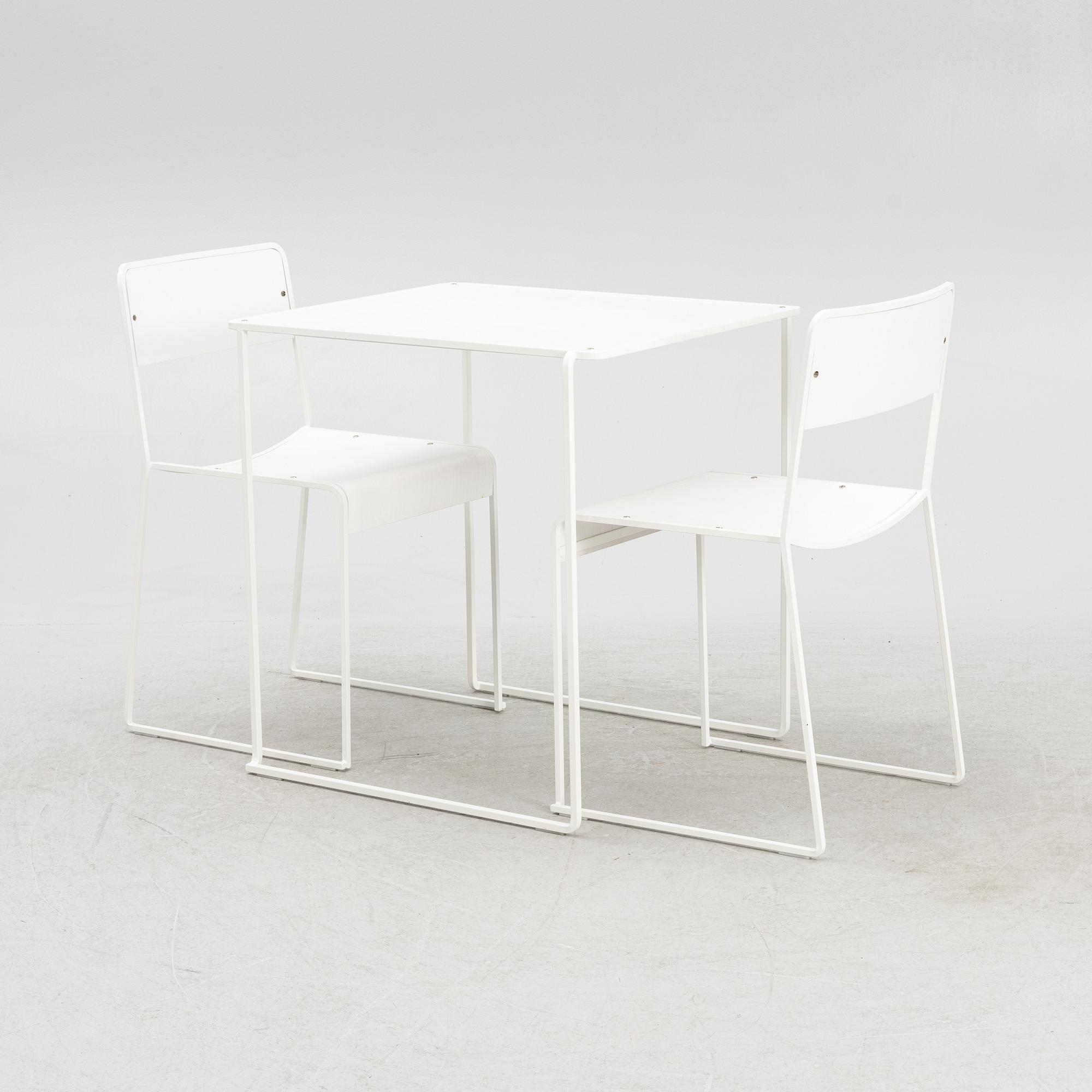 Pierre Sindre, a table and a pair of chairs, "Brokk" & "Sindre", Källemo.