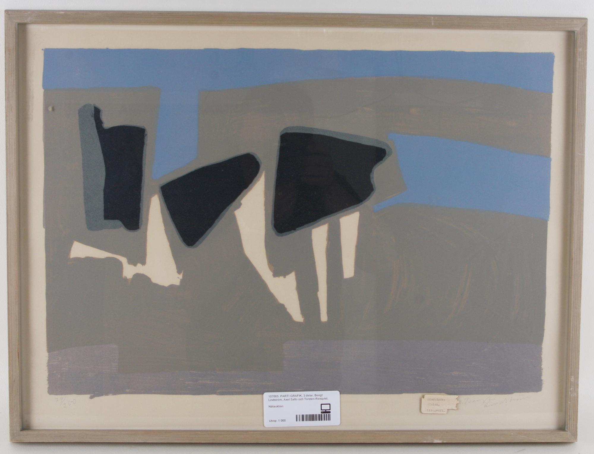 PARTI GRAFIK, 3 delar, Bengt Lindström, Axel Salto och Torsten Renqvist.