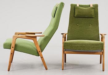 FÅTÖLJER, ett par "Ruster", Yngve Ekström, formgiven 1956.