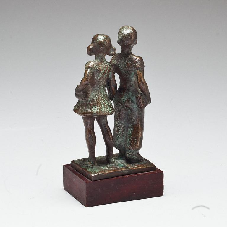 JONAS FRÖDING, skulptur, brons. Signerad.