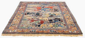 A Kashan 'Mohtasham' rug, c. 211 x 139 cm.