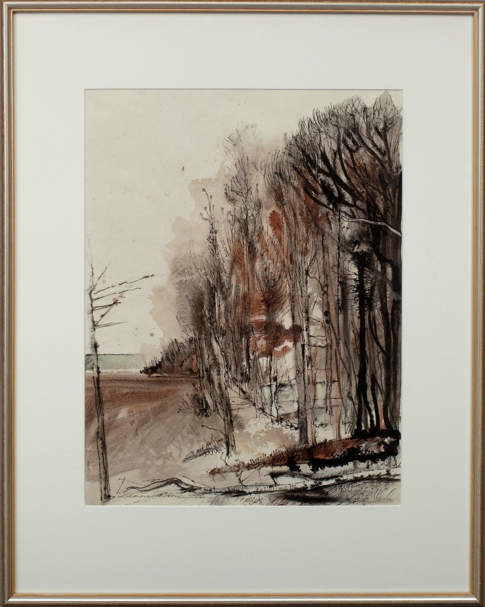 MAUNO LAPPALAINEN, akvarell samt tusch, sign. och dat. -76.