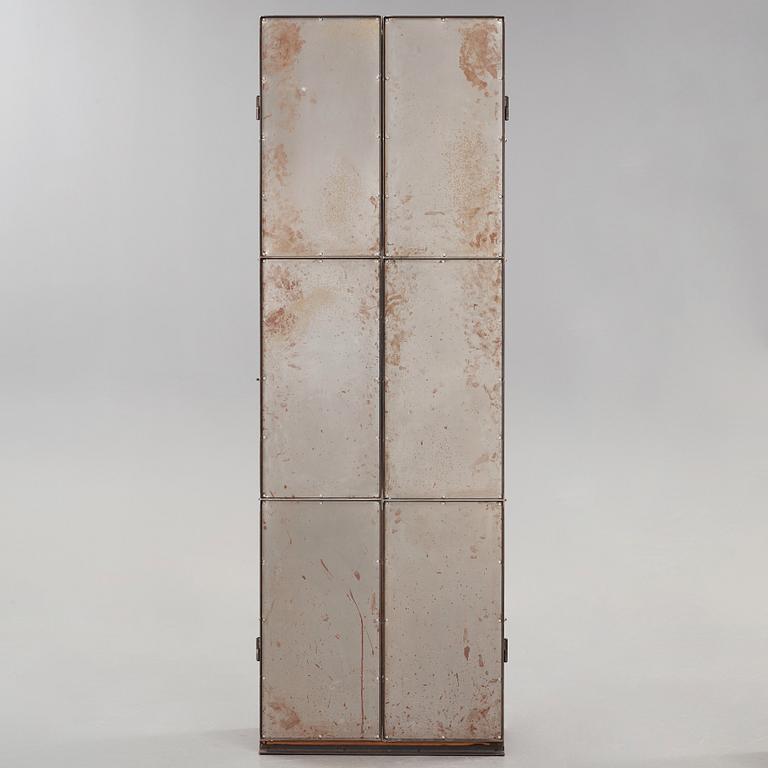 Jonas Bohlin, a stained and patinated oak and iron cabinet 'Slottsbacken', Källemo, Sweden circa 1987.