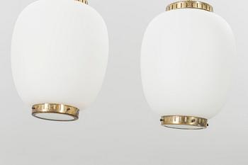 A pair of China pendant ceilinglamps, Bent Karlby for Lyfa, Denmark.