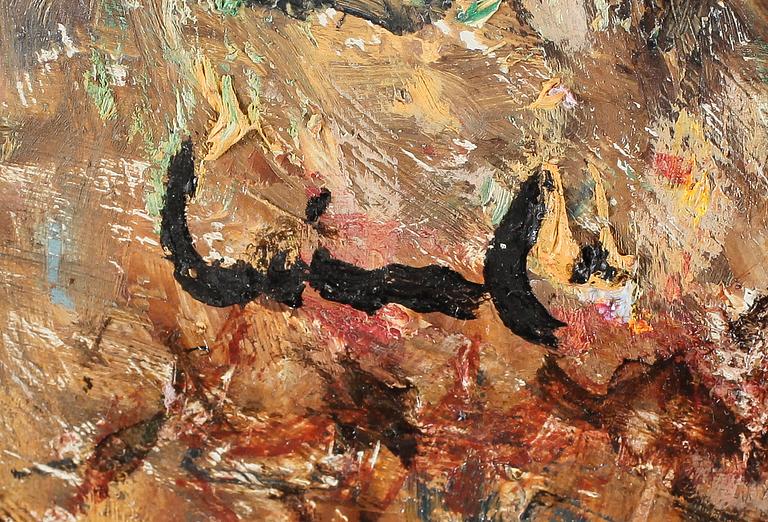 OLAVI LAINE, olja på pannå, signerad.