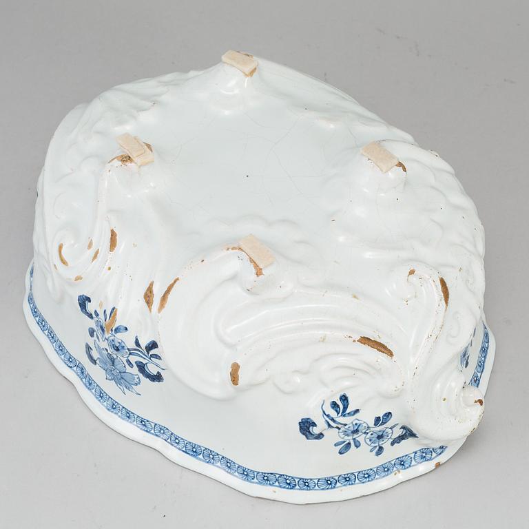 A 18th Century faience tureen with cover, northern Europe.