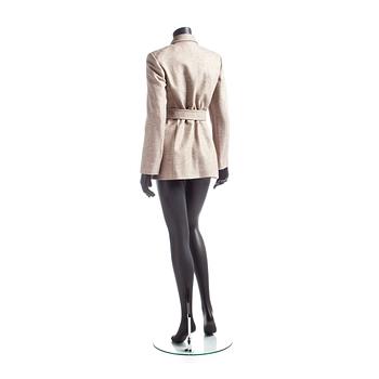 LA PERLA, a beige wool blend jacket.