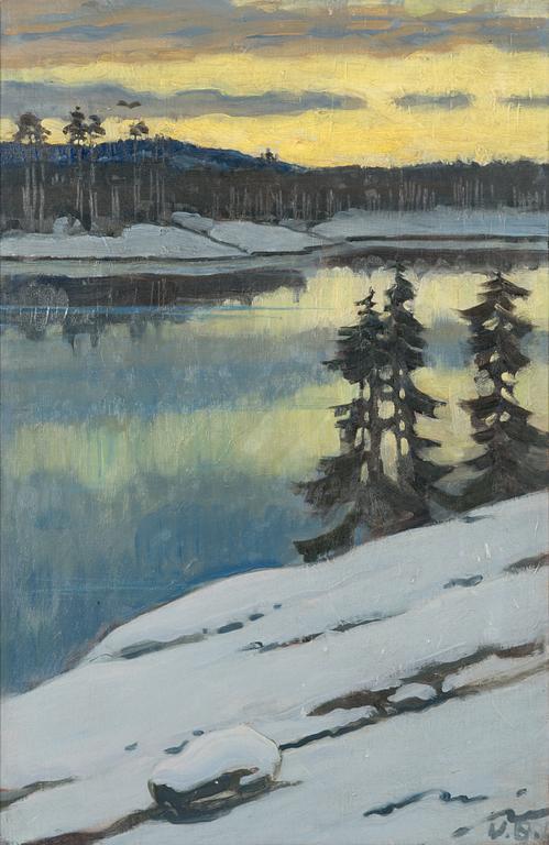 Väinö Blomstedt, Vinterlandskap i skymningen.