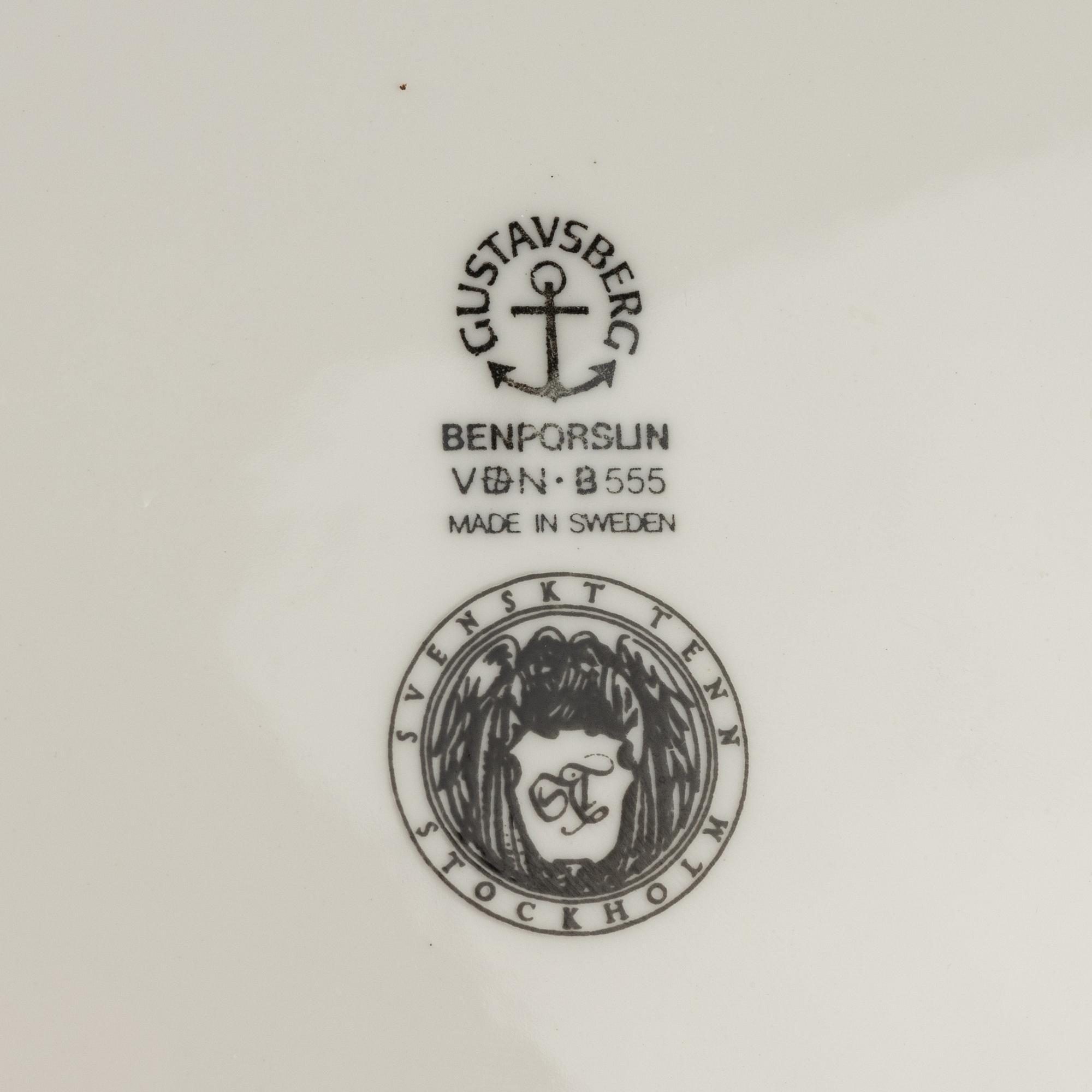 Firma Svenskt Tenn, a 14 pieces bone china part service, Gustavsberg, Sweden.