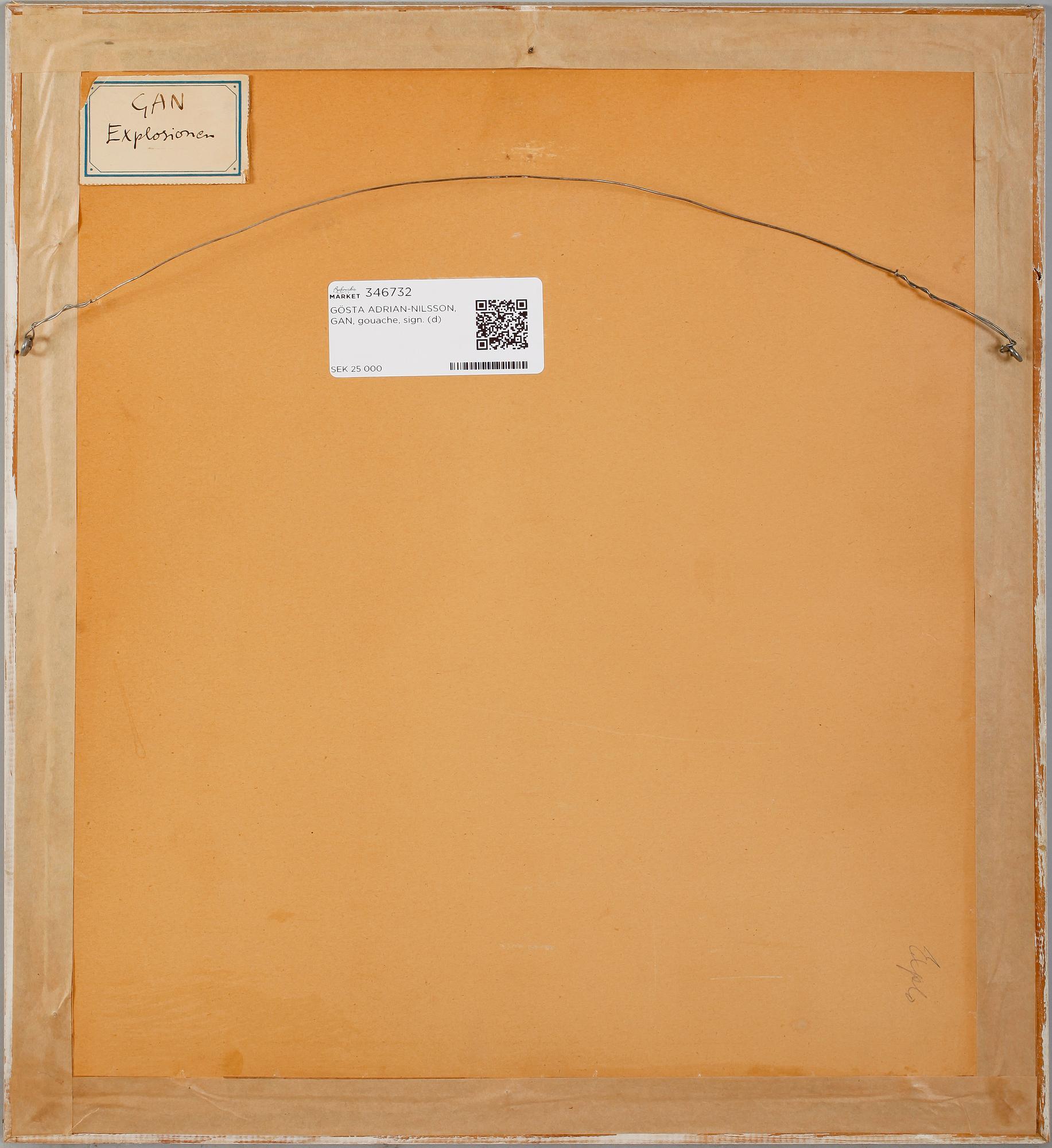 GÖSTA ADRIAN-NILSSON, GAN, gouache, sign.