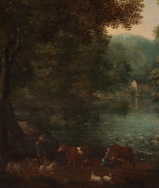 Pehr Emanuel Limnell, Park landscape with manor house/Pastoral landscape with waterfall.