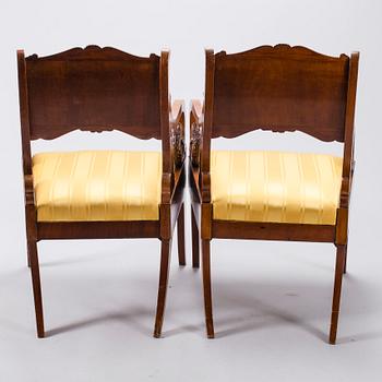 KARMSTOLAR, ett par, biedermeierstil, 1800-talets slut.