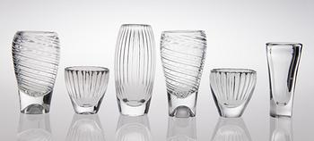 TAPIO WIRKKALA, VASES, 6 pcs, Löytö-series. 1950s.