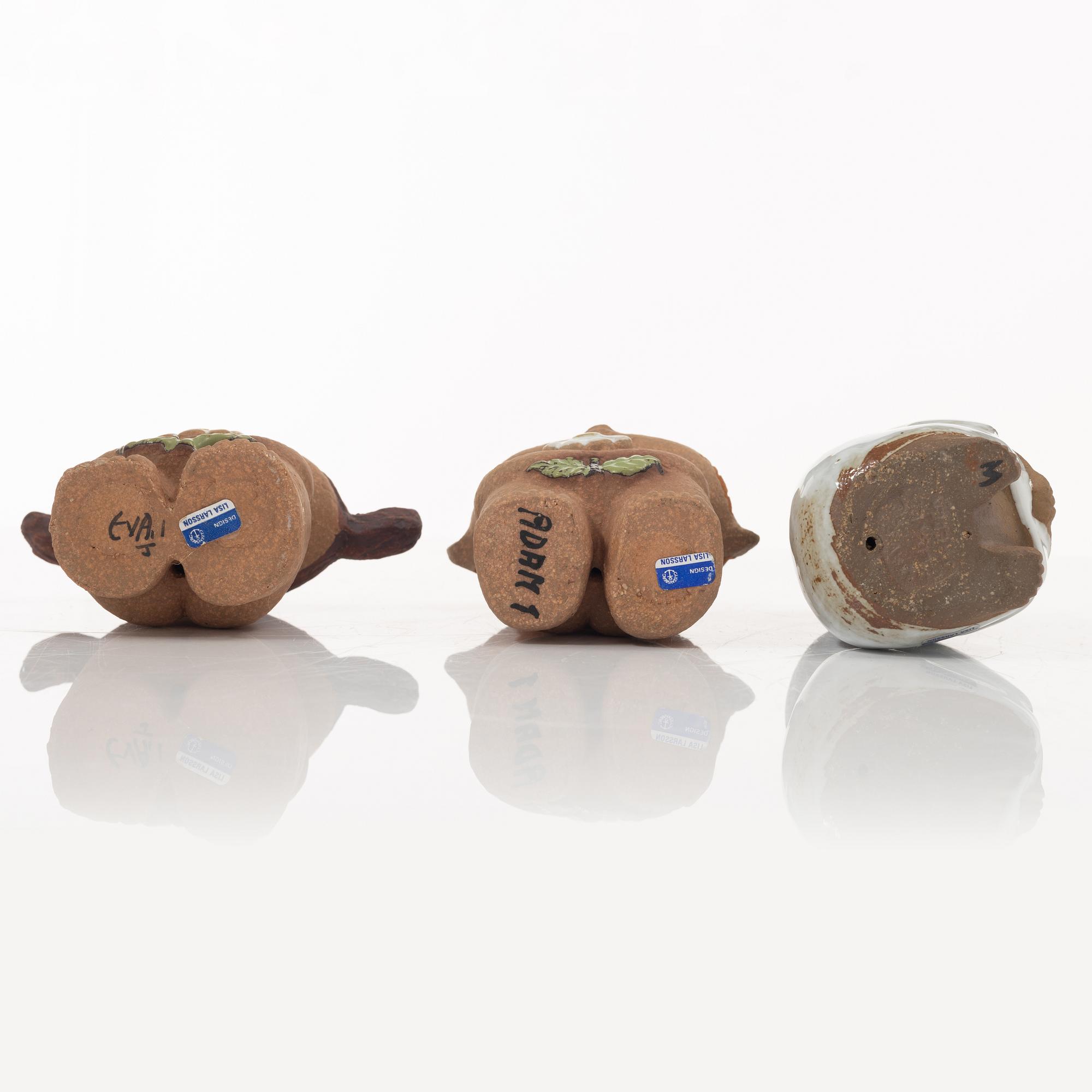 Lisa Larson, figuriner, 3 st, stengods, Gustavsberg.