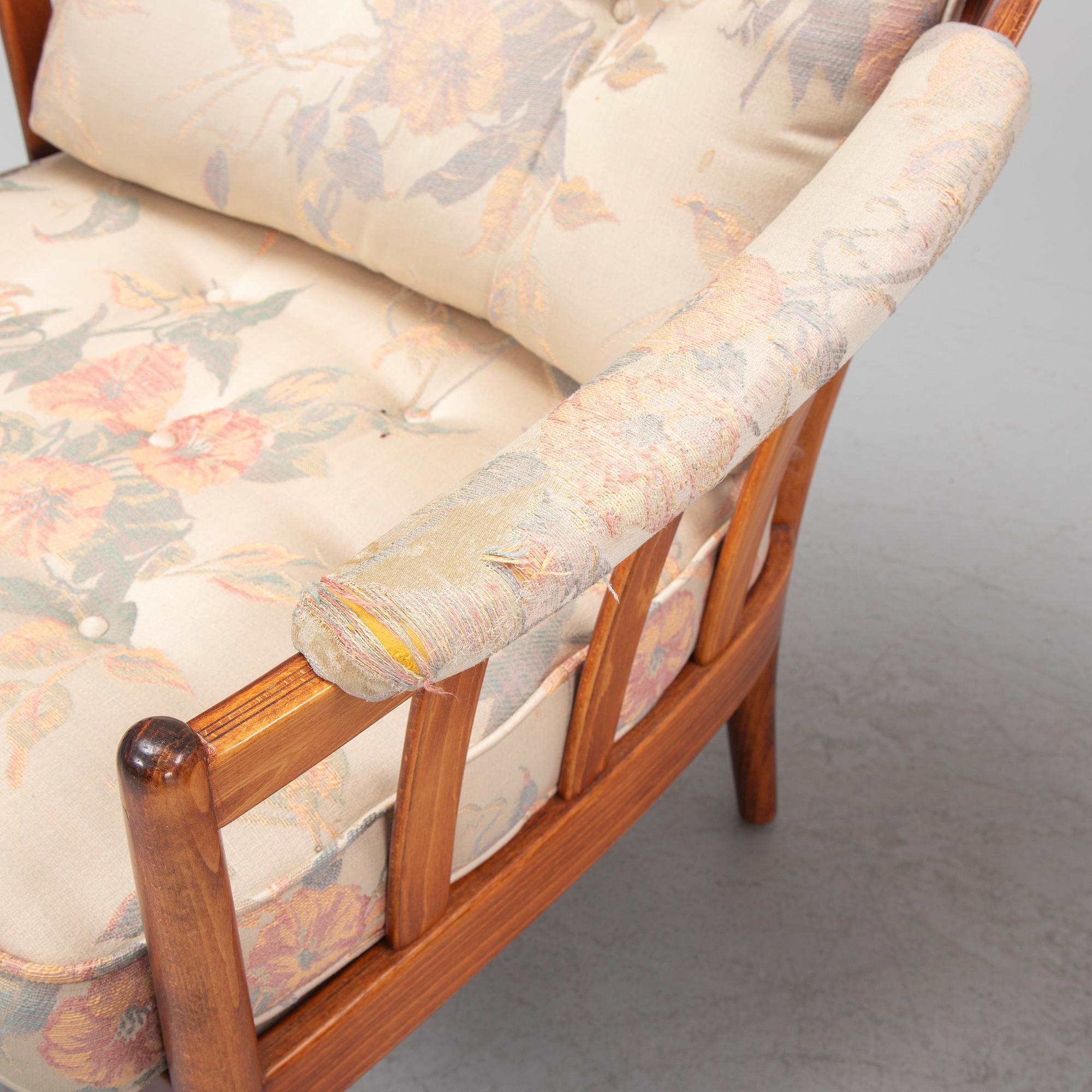 Armchairs, a pair, "Andorra," Bröderna Andersson, Ekenässjön AB, latter half of the 20th century.