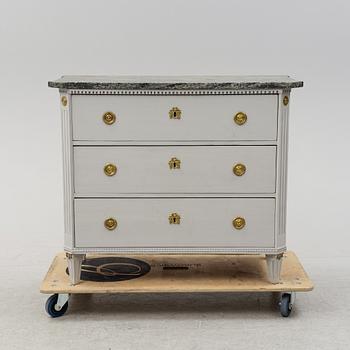 A gustavian style chest of drawers, late 19th Century.