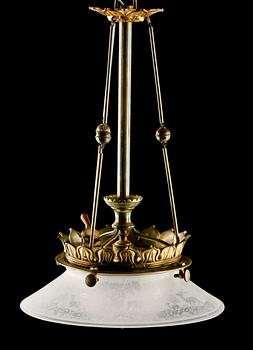 TAKLAMPA, 1900-talets början. Höjd ca 59 cm.