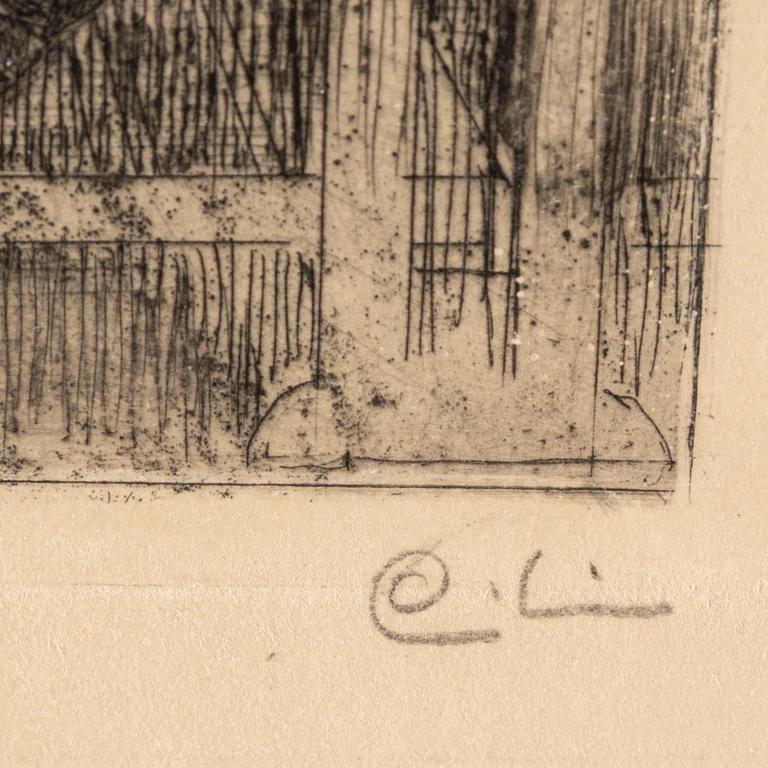 CARL LARSSON, etching, 1908, signed in pencil.