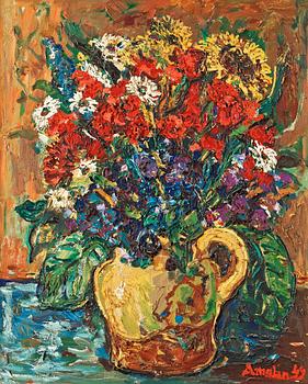 82. Albin Amelin, Still life with flowers.