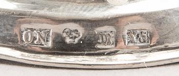 A 19th century pair of silver candle sticks mark of Oskar Närman Mariestad 1877.