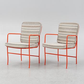 Josef Frank a pair of model 591 steel tube armchairs, Firma Svenskt Tenn.