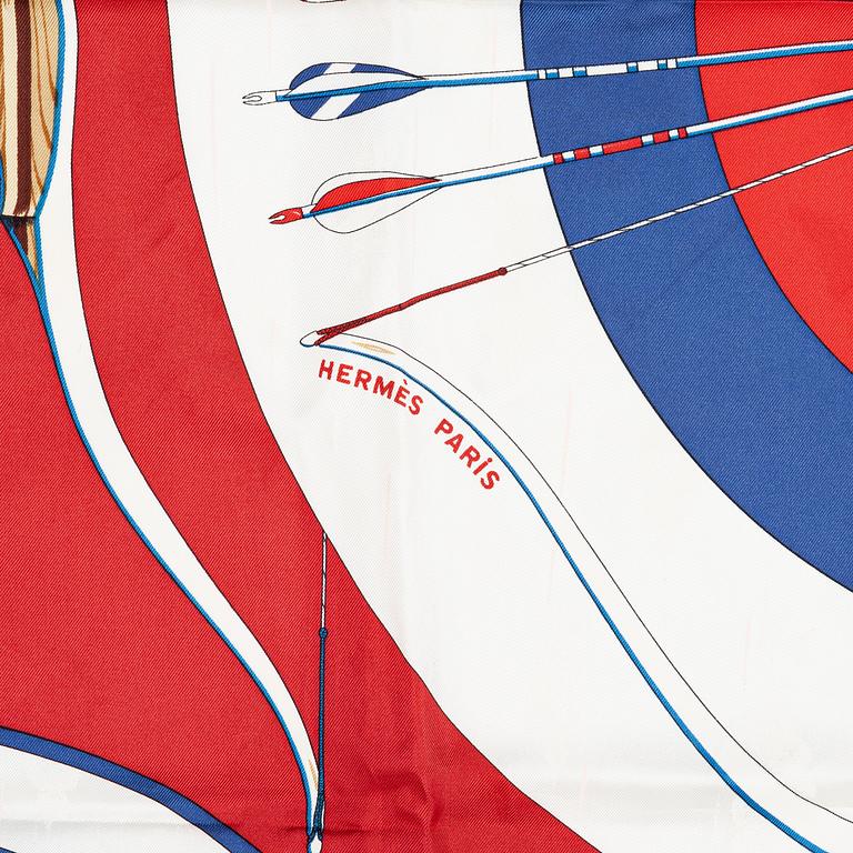 Hermès, two scarves "Arcs en Ciel" and "Mors & Filets".