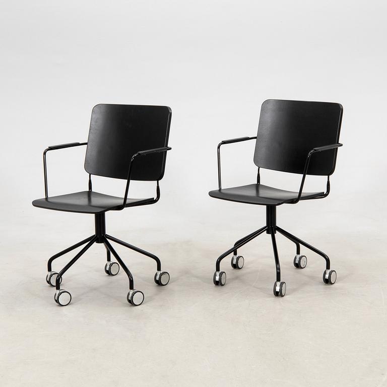 Karmstolar 6 st "Feather swivel" Edsbyn samtida.