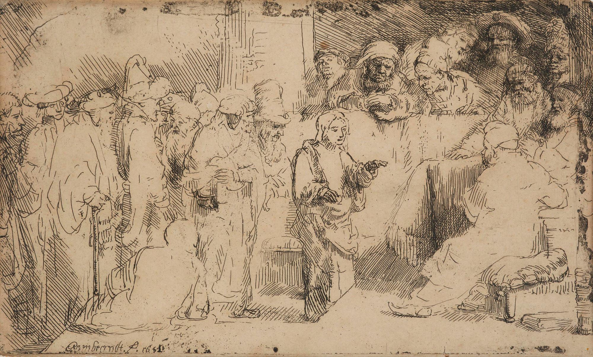 Rembrandt Harmensz van Rijn, Christ Disputing with the Doctors; a sketch.