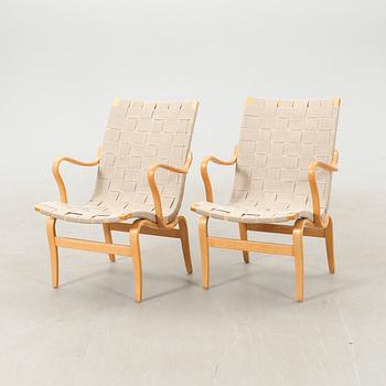 Bruno Mathsson, armchairs, a pair, "Eva", Firma Karl Mathsson, late 20th century.