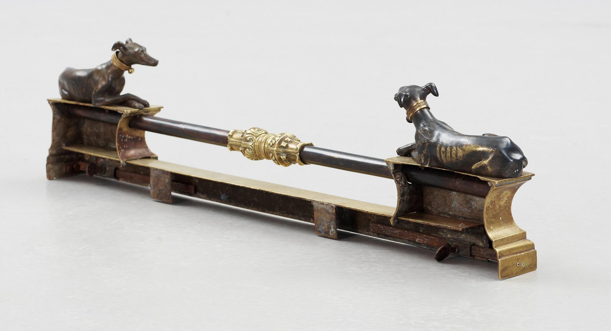 A pair of French 19th century fire dogs.