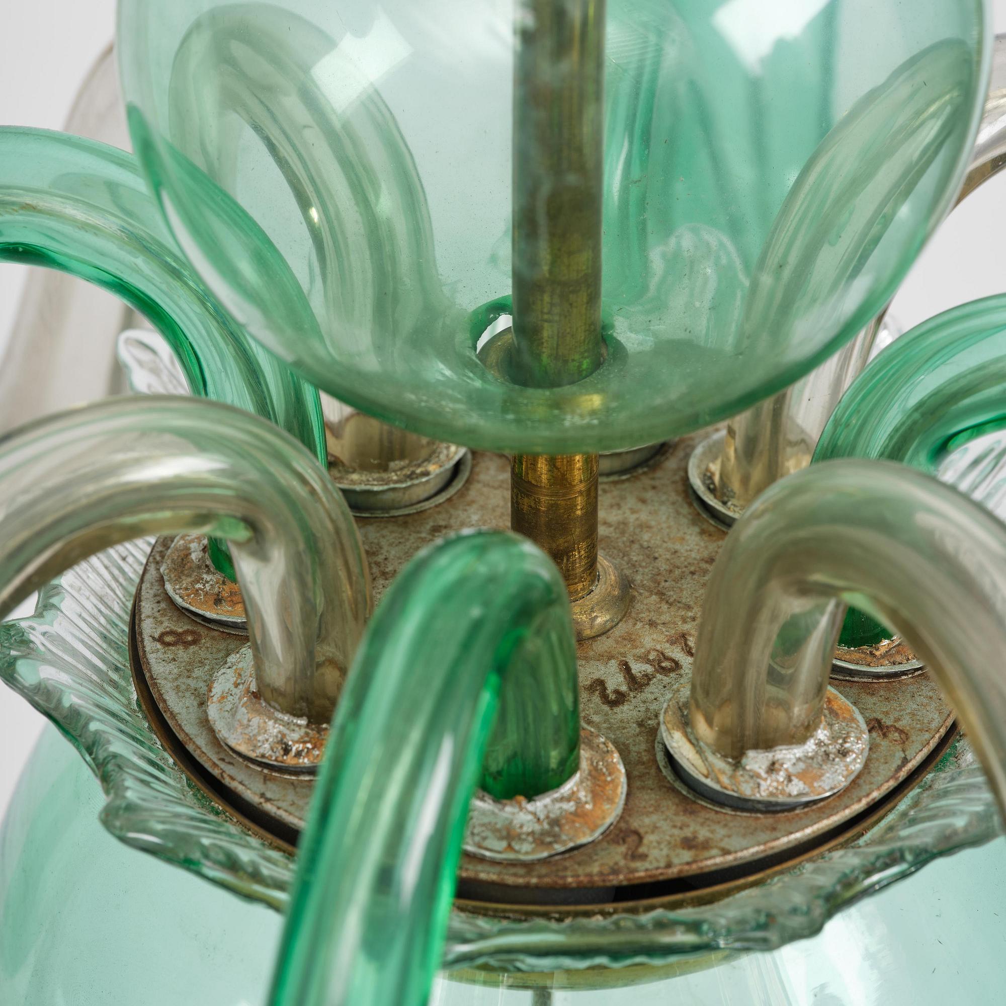 Gio Ponti, ljuskrona, Venini, Murano, Italien, 1945-50.