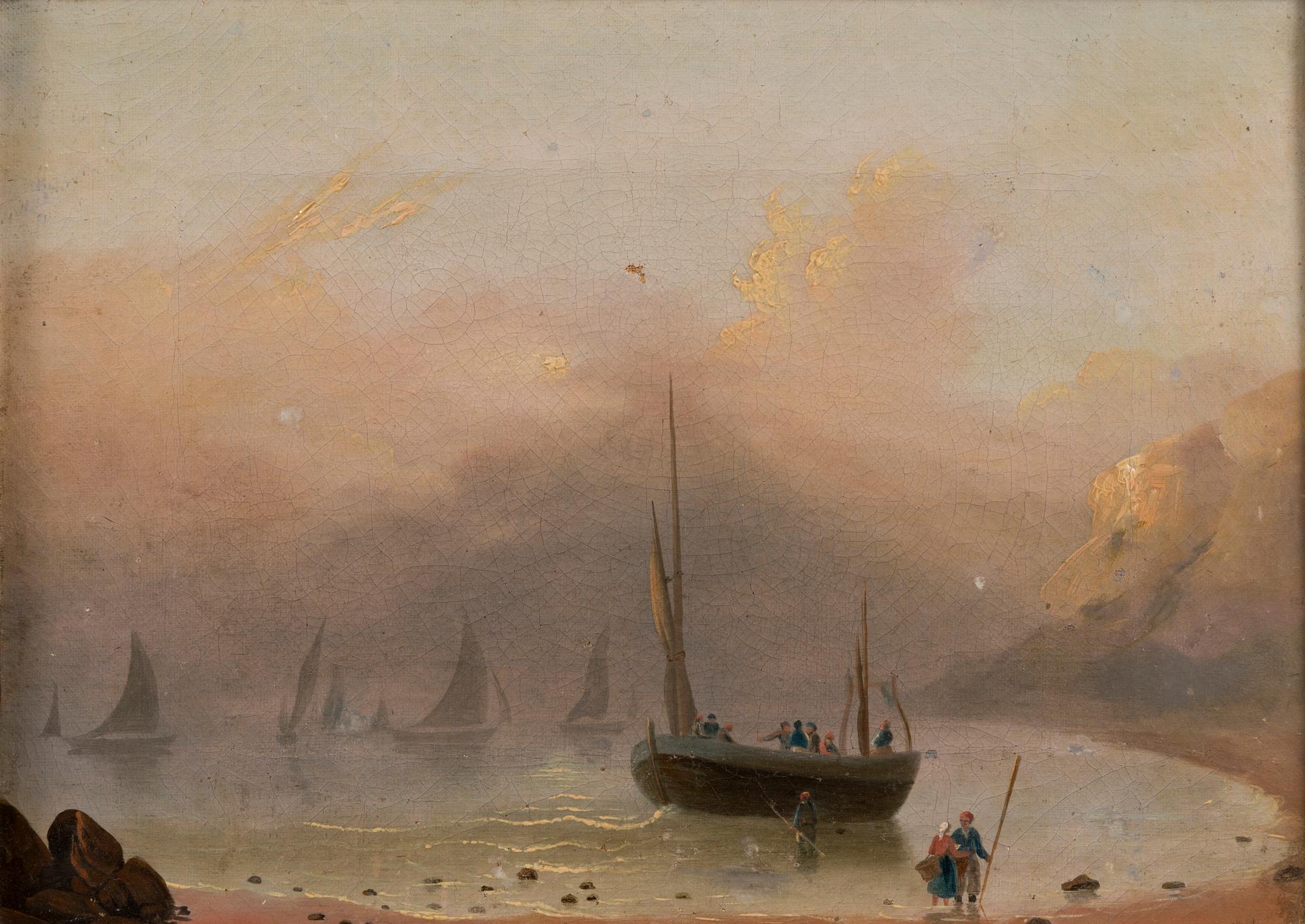 UNKNOWN ARTIST 19TH CENTURY, Unsigned. Oil on canvas 20 x 29 cm.