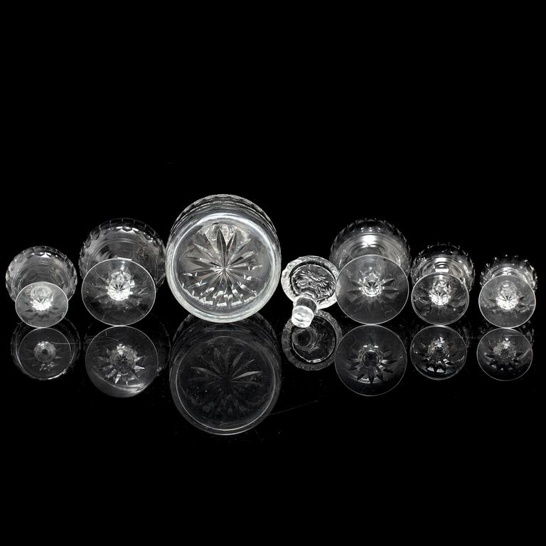 An 86 piece glass service, 20th century.