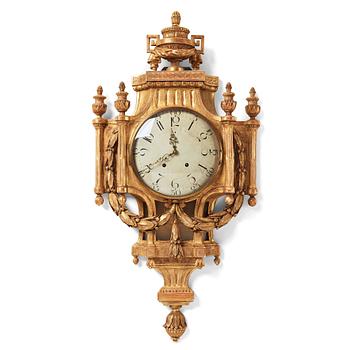 A Gustavian late 18th century wall clock.