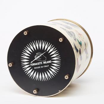A Piero Fornasetti 'Farfalle' waste paper bin, Milan, Italy.