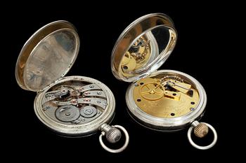 HERRFICKUR, 2 st, silver, omkring år 1900.