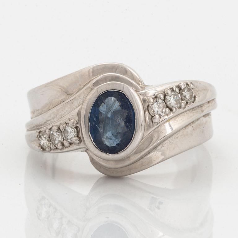 Sapphire and diamond ring.