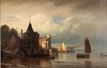 Dutch artist, 19th century, Coastal town.