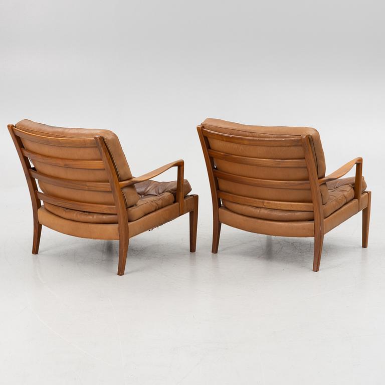 Arne Norell, a pair of "Löven" armchairs, Norell Möbler AB, Sweden, 1960's.