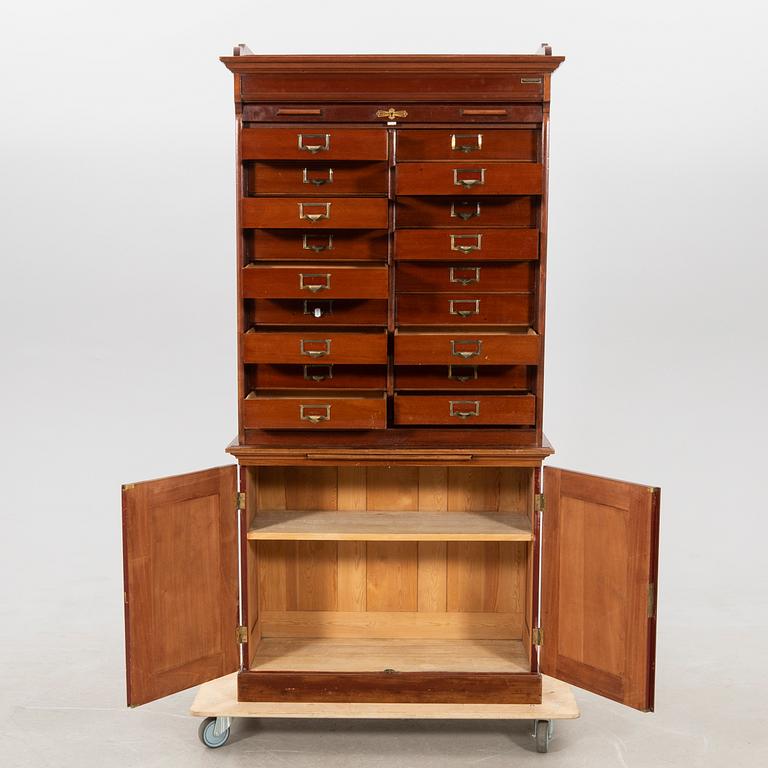 Roll-front cabinet from Åtvidabergs Snickerifabrik, early 20th century.