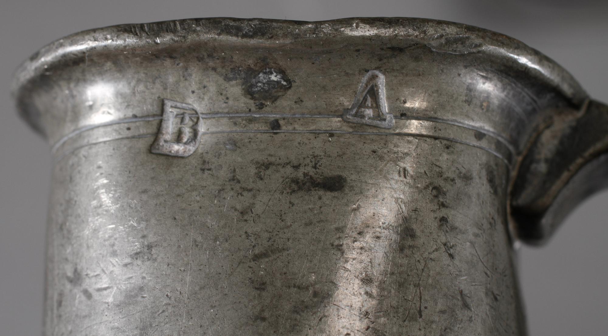 MÅTTSATSER, 6 st, tenn, Belgien/Frankrike, omkring sekelskiftet 1800/1900.