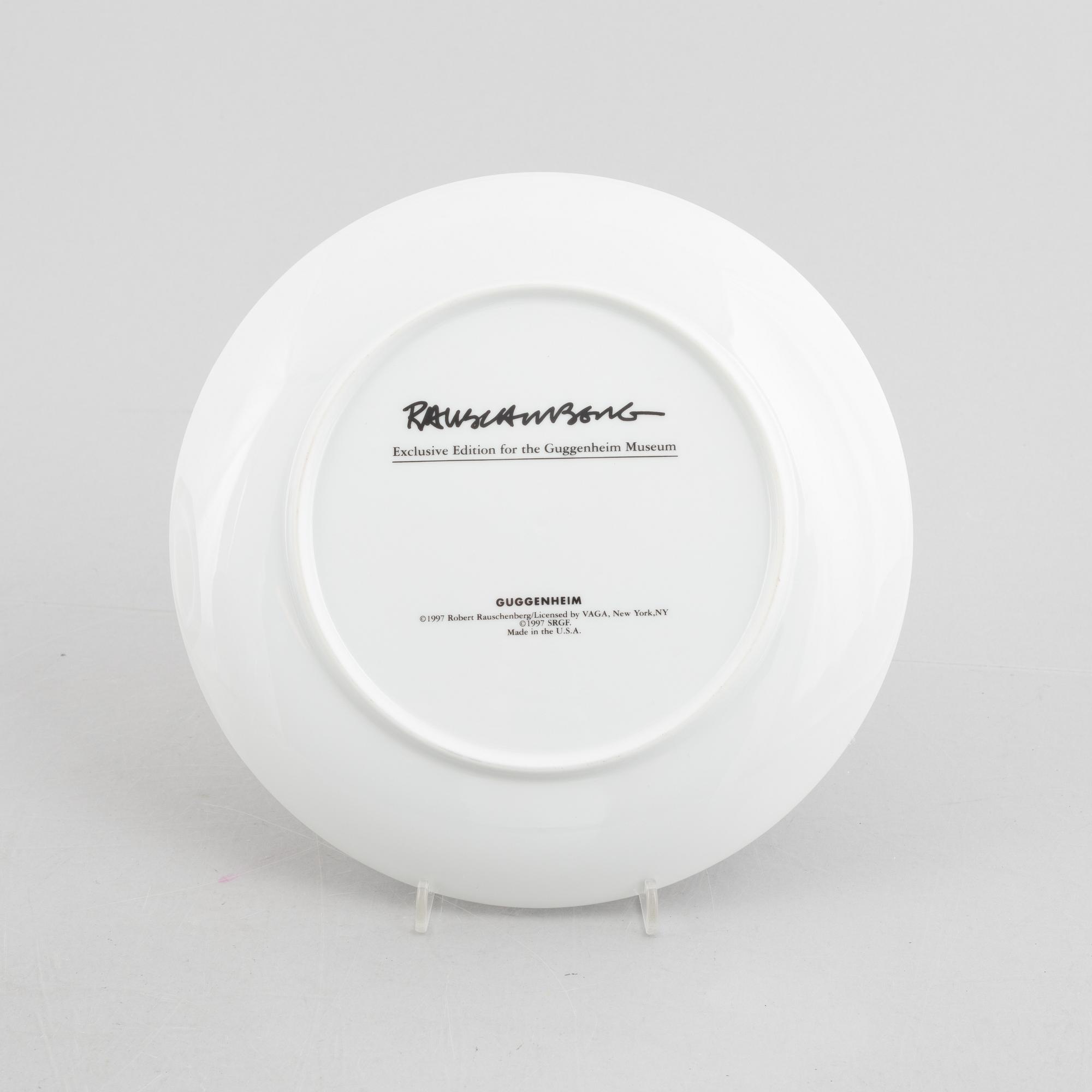 Robert Rauschenberg, tallrikar, 5 st, exclusive edition för Guggenheim Museum, USA, 1997.