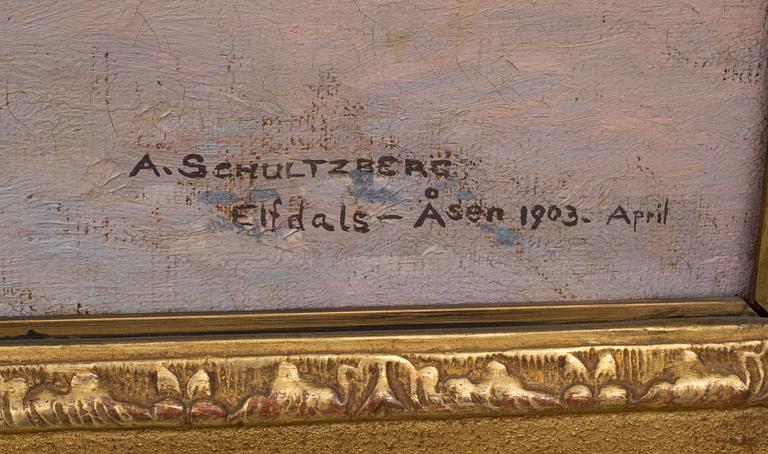 ANSHELM SCHULTZBERG, olja på duk, signerad och daterad Elfdals-Åsen 1903 April.