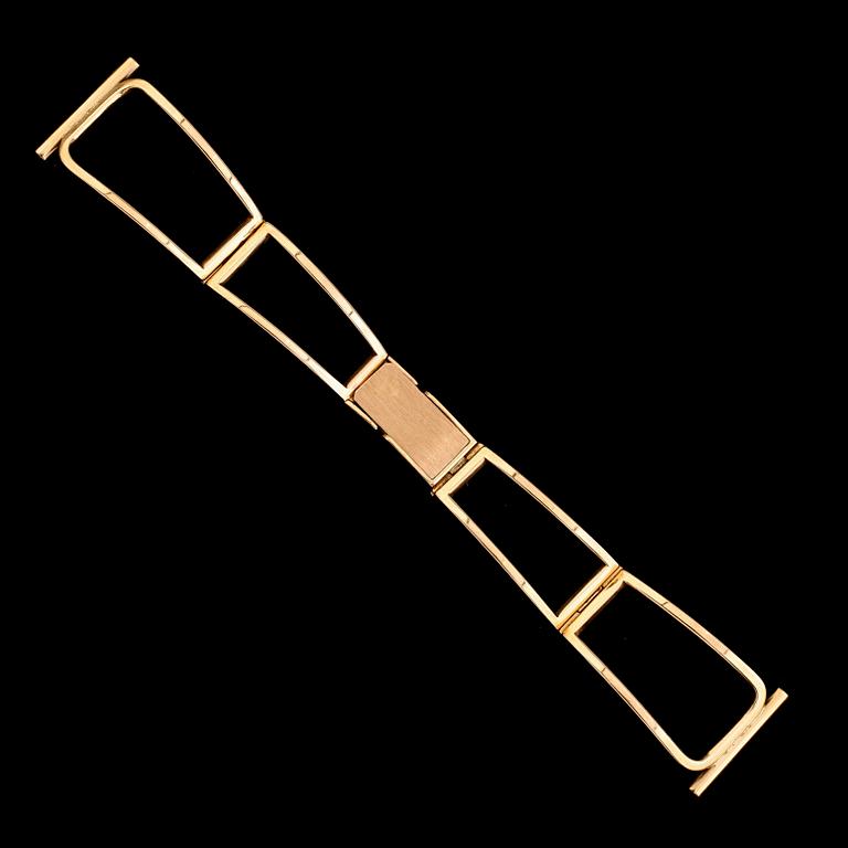 ARMBAND FÖR ARMBANDSUR, 18 k guld, 1900-tales andra hälft. Vikt ca 21 g.
