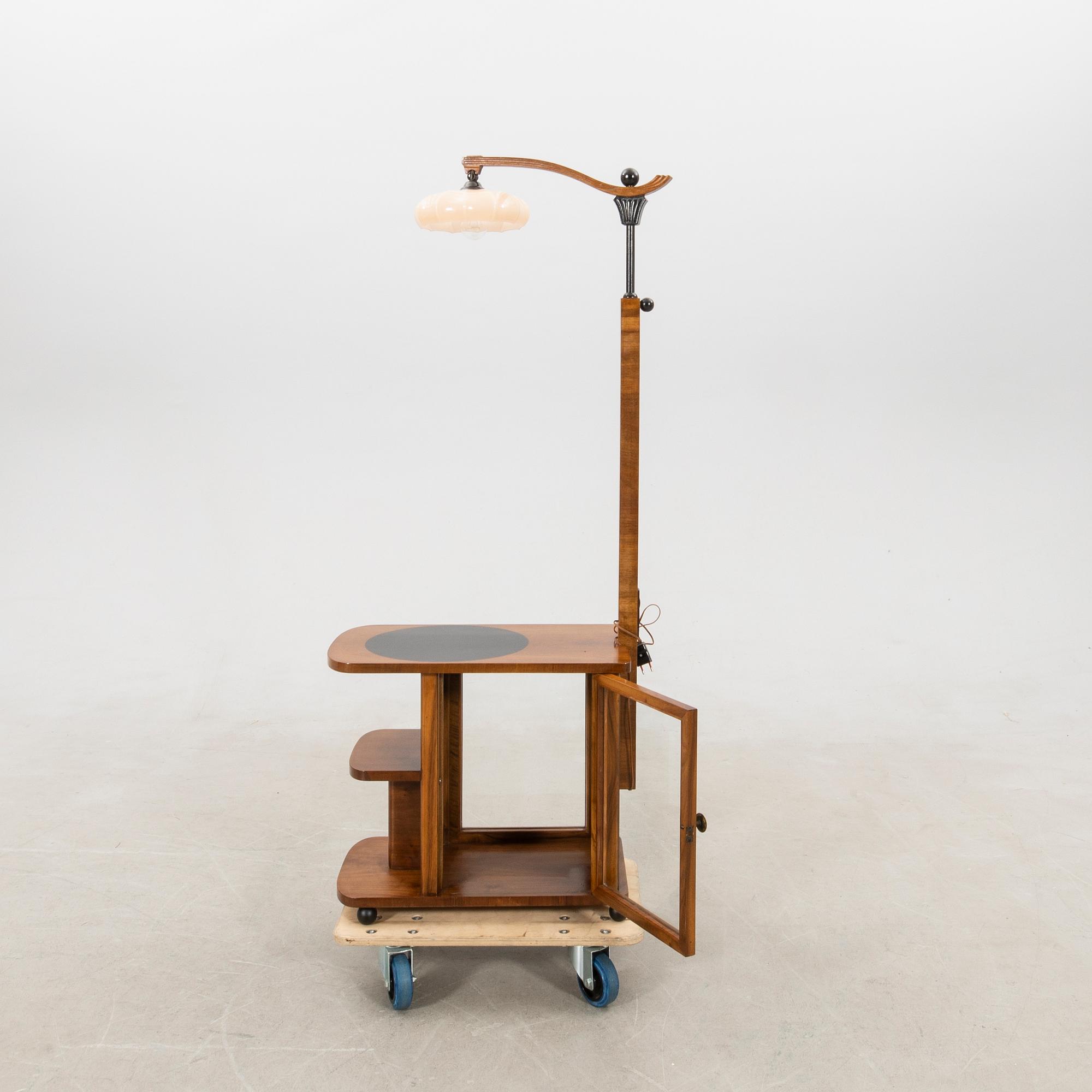 Side table with lamp Art Deco first half of the 20th century.