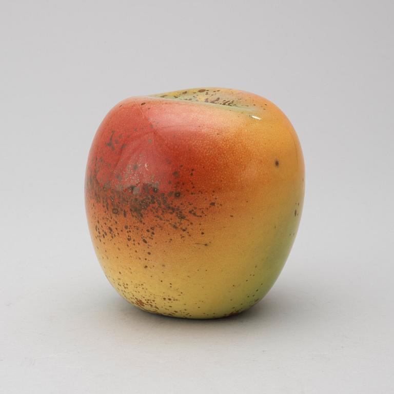 A Hans Hedberg faience apple, Biot, France.